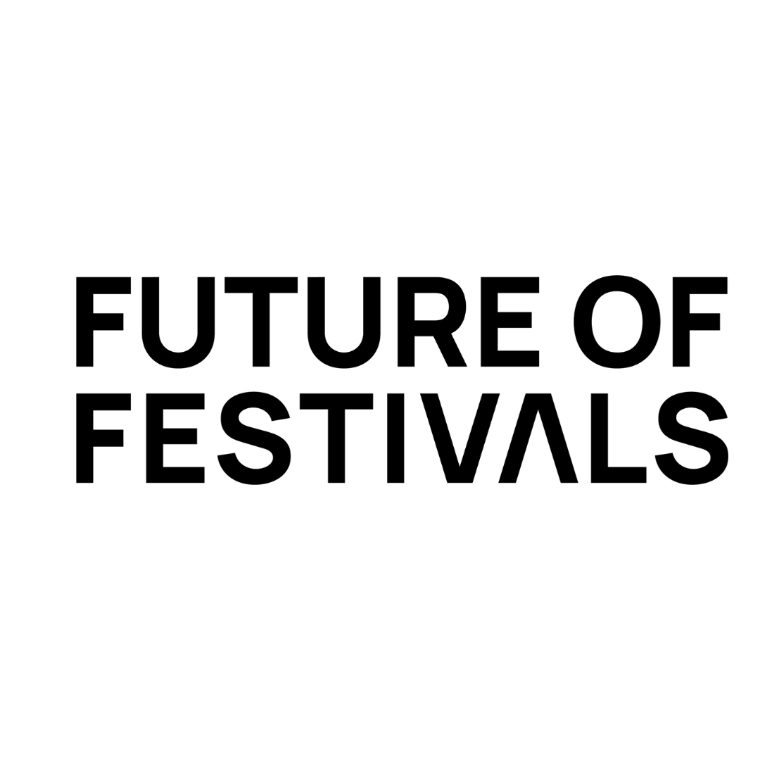 Future of Festivals Logo in schwarzer moderner Schrift auf weißem Hintergrund