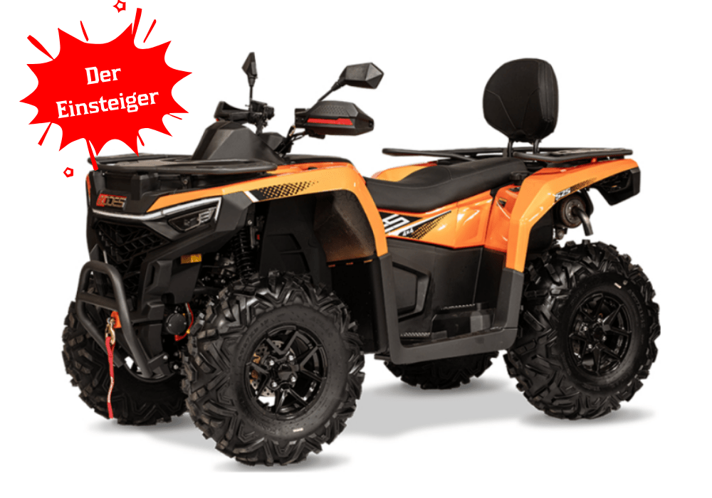 ODES UTV orange mit Sitzbank und Einsteigerhinweis bei Prote Adventure in Delmenhorst