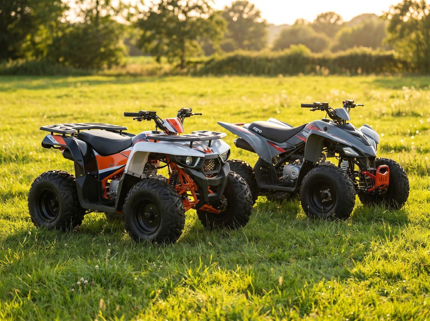 KAYO Kinderquads AU125 und A125 PRO im Abendlicht