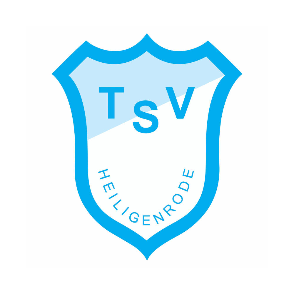 TSV Heiligenrode logo blue shield with light blue upper area TSV letters in the center and HEILIGENRODE along the bottom edge
